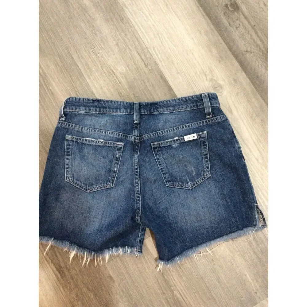 Joe's jeans denim shorts frayed hem cotton 29